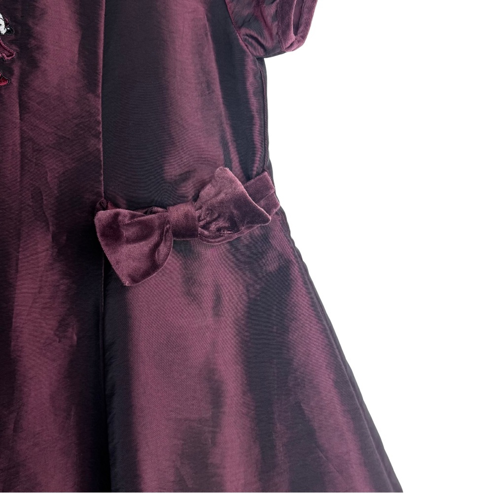 VTG The Disney Store Girls Minnie Mouse Purple Velvet Dress Embroidered Sz 10-12 - Picture 3 of 9